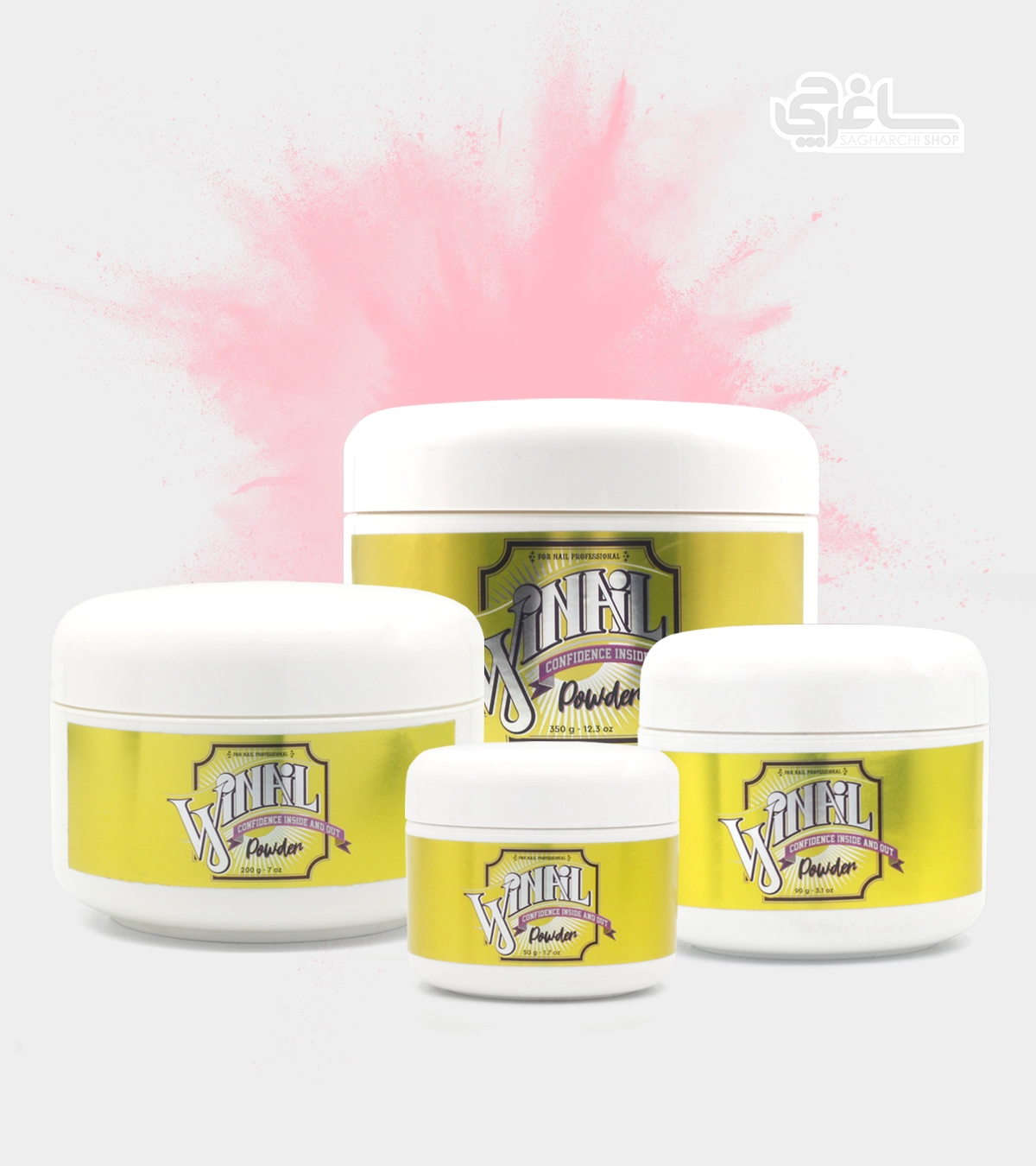 کاشت ناخن صورتی پر‌رنگ تیره وینیل Winail Hot pink